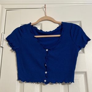 Blue Crop Top